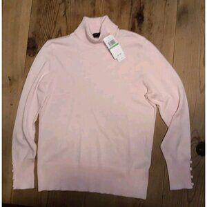 Spense Knits Womens L Turtleneck Sweater Pullover Bella Pink Ribbed Hem NWT